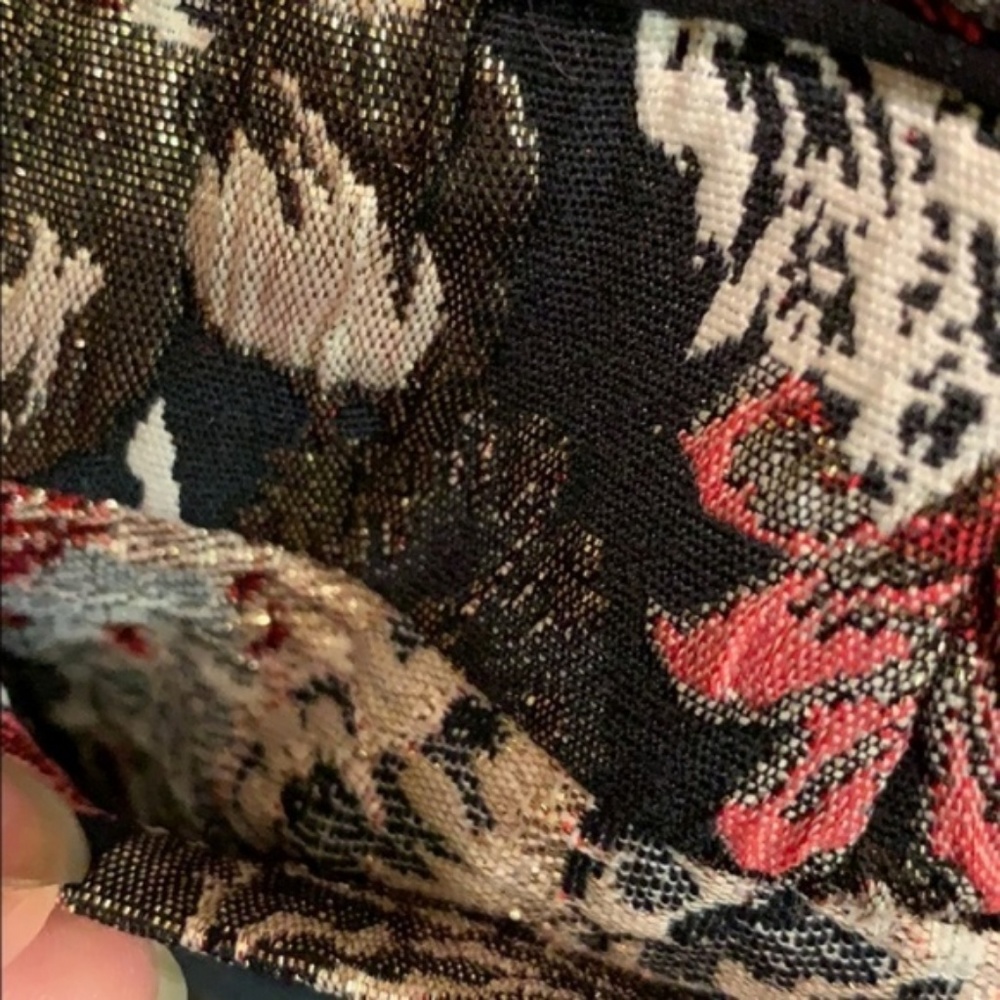 New Anthropologie Maeve Black Jacquard Pants Sz 8 - Picture 8 of 8